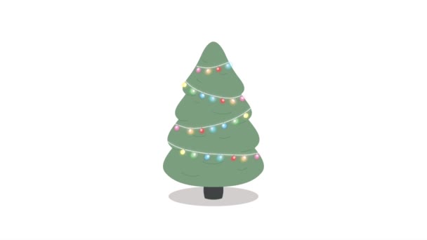 Alegre Árvore Natal Animação Decorativa Vídeo Animado — Vídeo de Stock