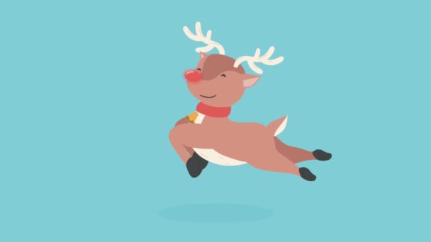크리스마스 순록날으는 애니메이션 비디오 애니메이션 — 비디오