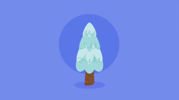 Feliz Natal Árvore Branca Animação Decorativa Vídeo Animado — Vídeo de Stock