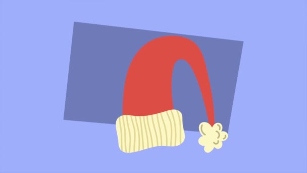 Санта Клаус Капелюх Різдвяна Анімація Відео Анімовані — стокове відео
