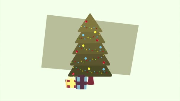 メリー クリスマスツリー装飾アニメーション4Kビデオアニメーション — ストック動画