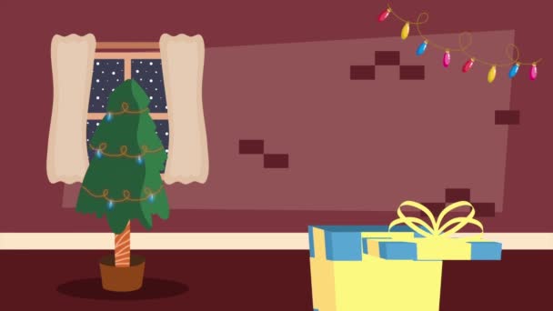 Ragazzo Che Celebra Animazione Del Personaggio Natale Video Animato — Video Stock