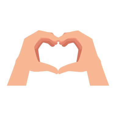 Eller kalp aşk sinyali oluşturuyor.