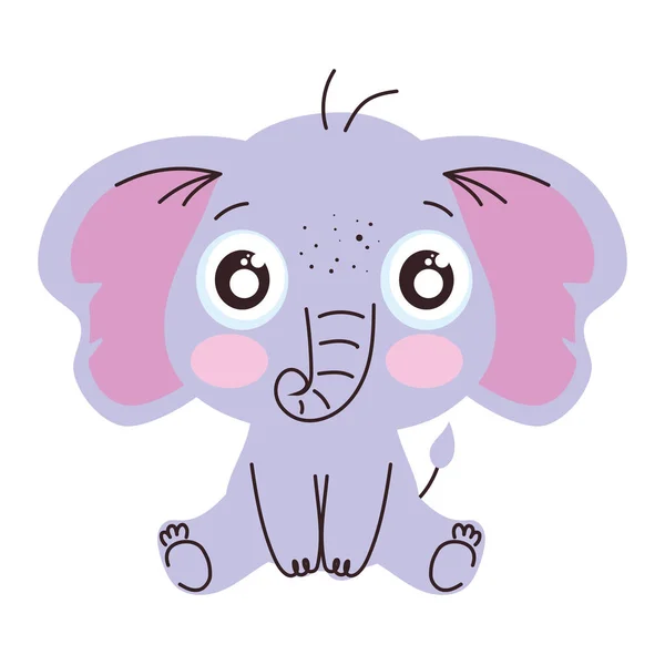 可愛い象動物の優しいキャラクター — ストックベクタ