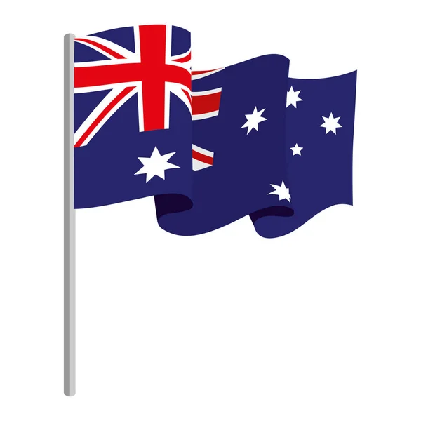 Drapeau Australien Icône Pôle — Image vectorielle