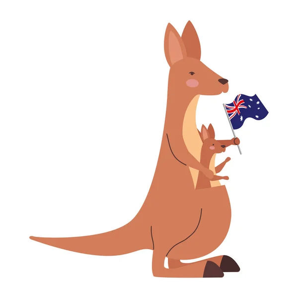 Καγκουρό Αυστραλιανή Σημαία — Διανυσματικό Αρχείο