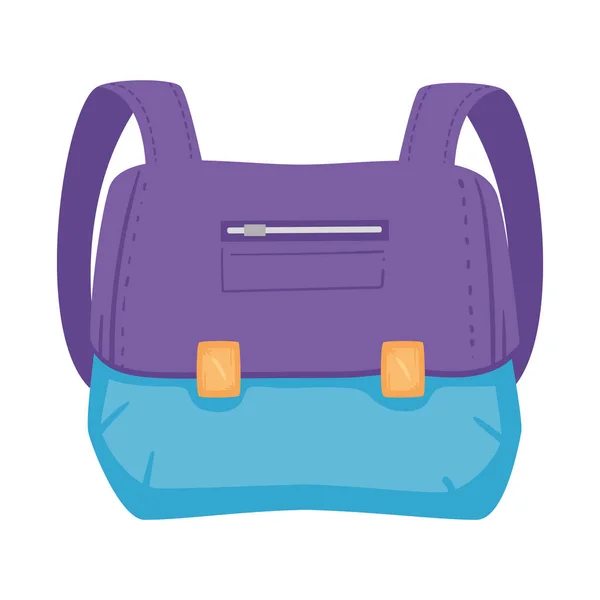 Purple Blue School Bag Icon — Stock Vector