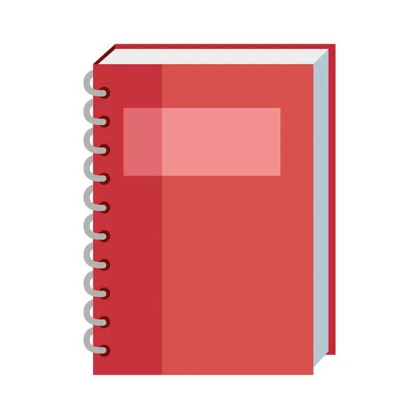 Red Note Book Library Icon — Stock Vector