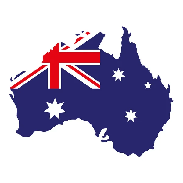 Αυστραλιανή Σημαία Στο Εικονίδιο Χάρτη — Διανυσματικό Αρχείο
