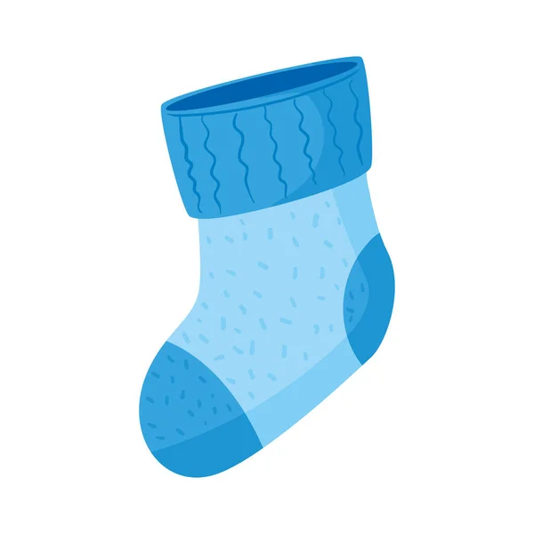 Modrá Baby Ponožky Oblečení Ikona — Stockový vektor