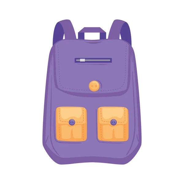 紫のスクールバッグ装置のアイコン — ストックベクタ