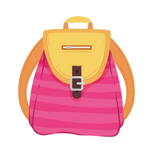 ピンクのスクールバッグの装備アイコン — ストックベクタ