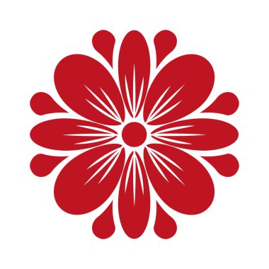 kırmızı çiçek bahçesi siluet simgesi