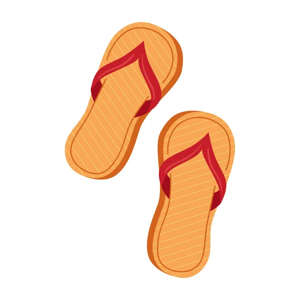 Orangefarbene Flip Flops Schuhe Accessoires — Stockvektor