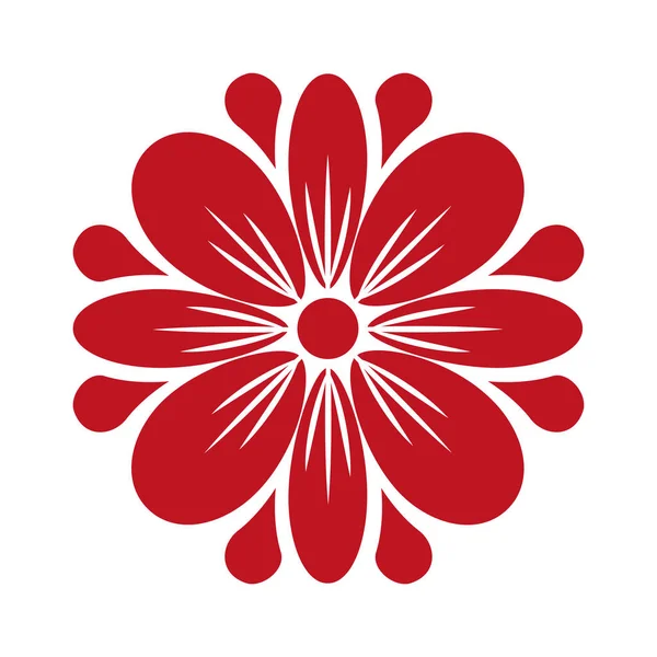 Czerwony Kwiat Ogród Sylwetka Ikona — Wektor stockowy