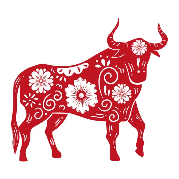 stock vector chinese zodiac bull animal icon