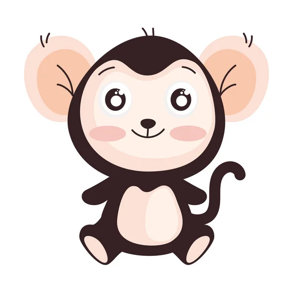 Macaco Bonito Caráter Sensível Animal — Vetor de Stock