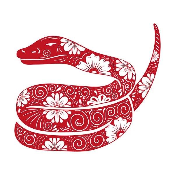 Zodiaque Chinois Serpent Animal Icône — Image vectorielle