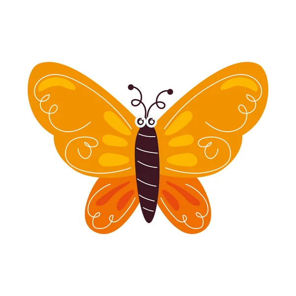 オレンジ色の美しさ蝶昆虫アイコン — ストックベクタ