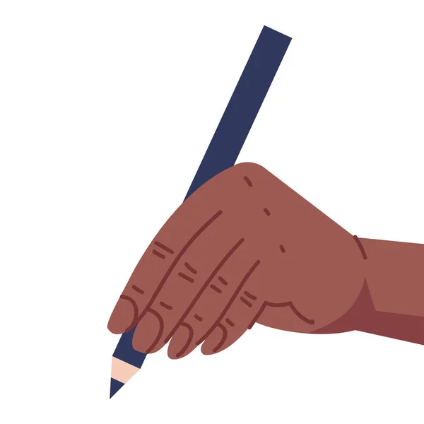 Afro Mão Escrita Com Lápis Ícone — Vetor de Stock