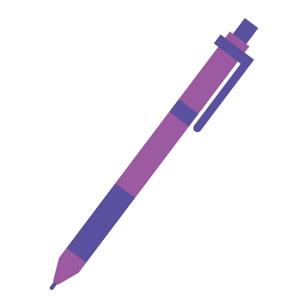 Paarse Pen School Aanbod Icoon — Stockvector