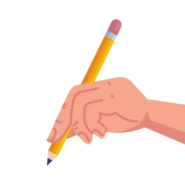 Escrita Mão Com Ícone Lápis —  Vetores de Stock
