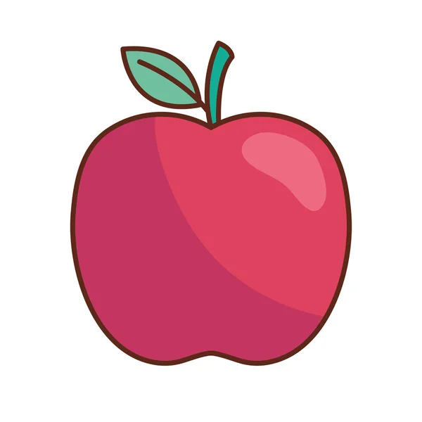 Taze Elma Meyvesi Kırmızı Simgesi — Stok Vektör