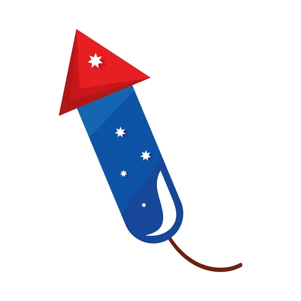 Blue Red Rocket Firework Icon — Stock Vector