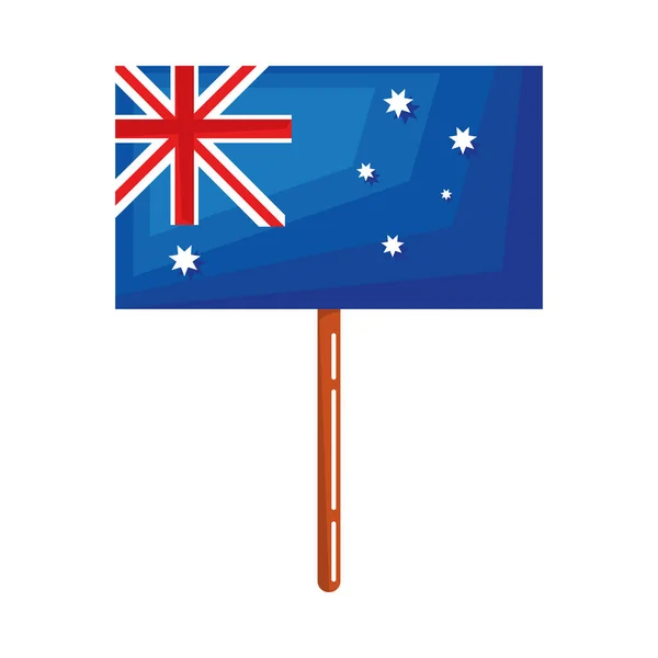 Australian Flag Label Icon — Stock Vector