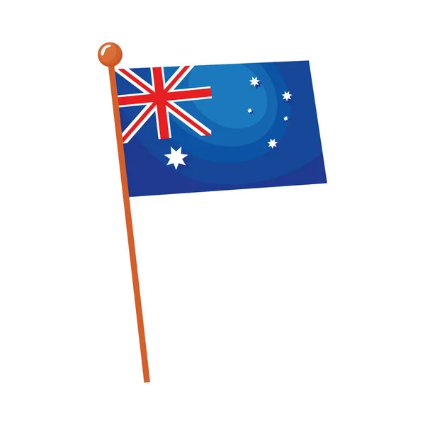 Ausztrál Zászló Pole Ikon — Stock Vector