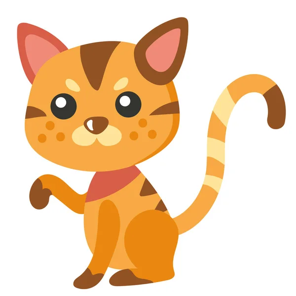 Mignon Chat Animal Bande Dessinée Personnage — Image vectorielle