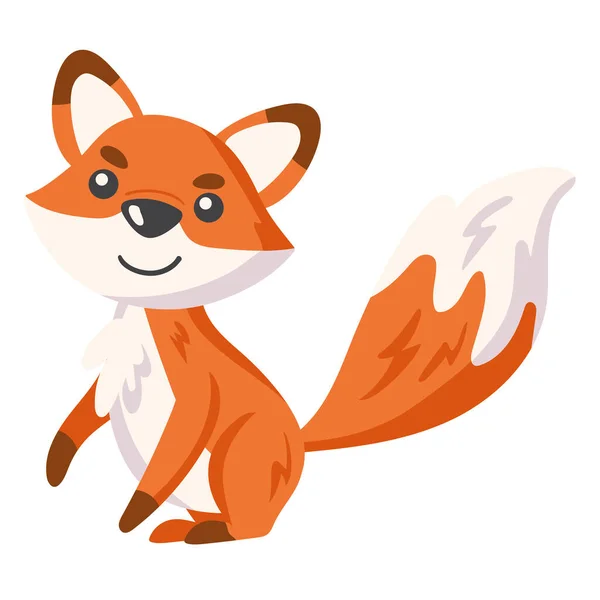 可爱的狐狸动物漫画人物 — 图库矢量图片