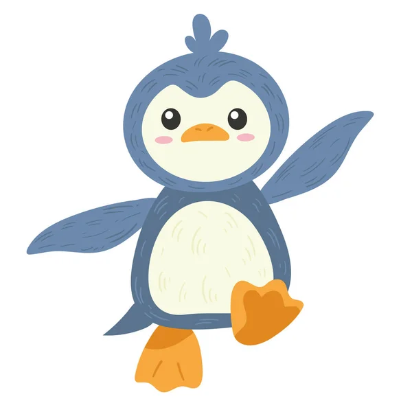 Bonito Pinguim Animal Personagem Cômico —  Vetores de Stock