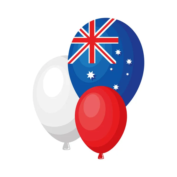 Bandiera Australiana Palloncini Icona Dell Elio — Vettoriale Stock