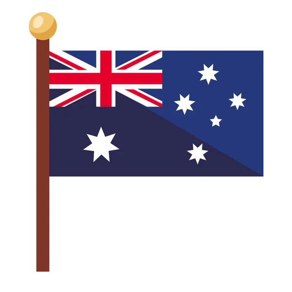 Ícone Emblema Bandeira Australiana Isolado — Vetor de Stock