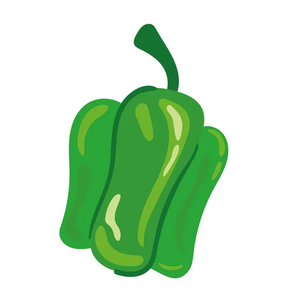 Зелений Перець Овочевий Ізольований Значок — стоковий вектор