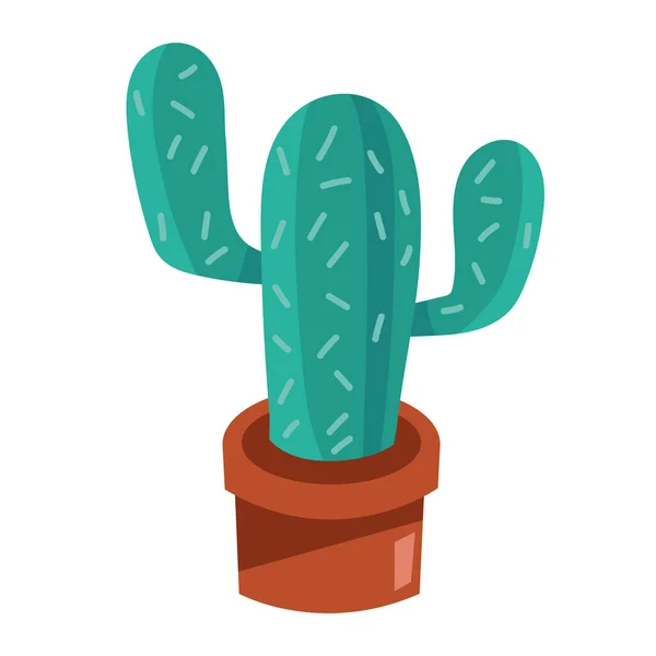Zelené Kaktusy Květináči — Stockový vektor