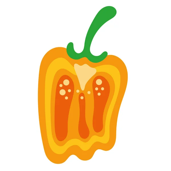 Yellow Pepper Vegetable Isolated Icon — Stock Vector