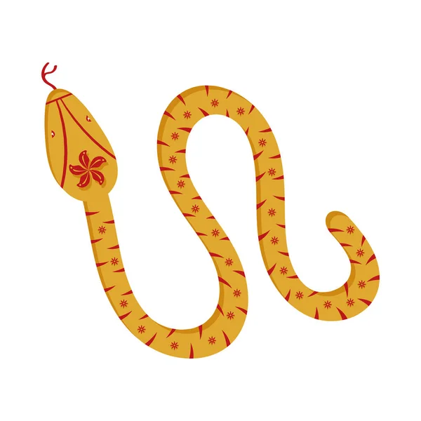 Cobra Animal Zodiacal Chinês Dourado — Vetor de Stock