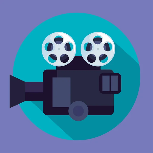 Film Videokamera Kék Háttér — Stock Vector