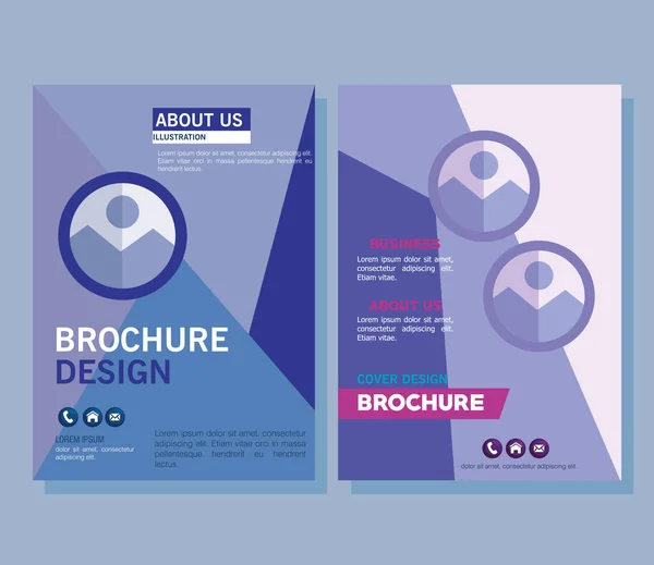 Deux Brochures Corporatives Avec Texte — Image vectorielle