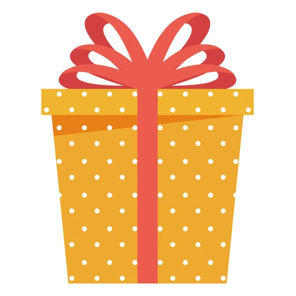 Жовта Плямиста Подарункова Коробка Значок — стоковий вектор