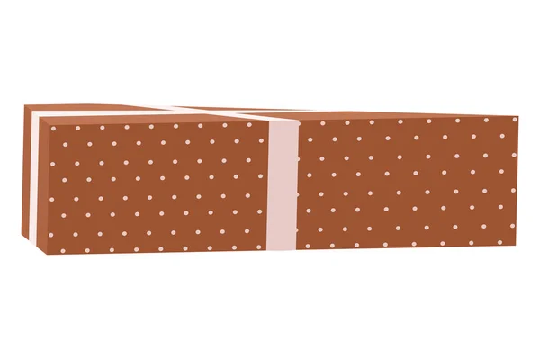 褐色点缀礼品盒图标 — 图库矢量图片
