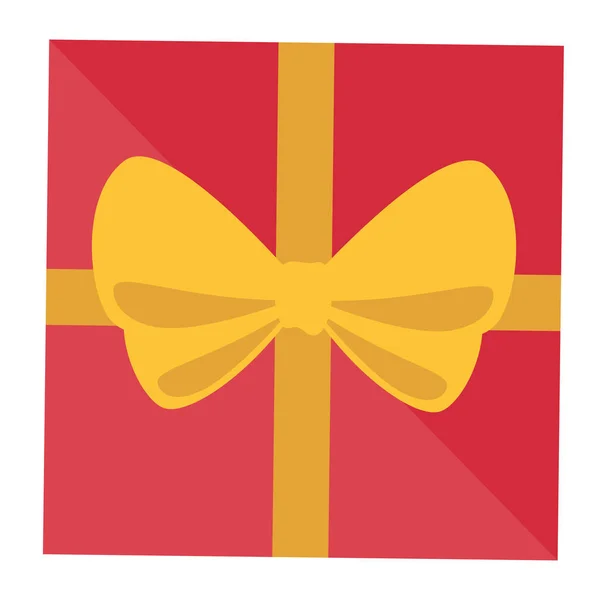 Red Gift Yellow Ribbon Icon — Stock Vector
