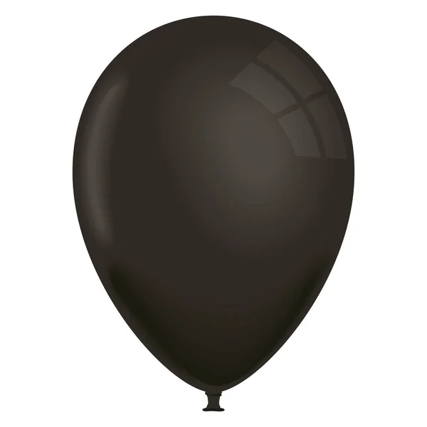 Schwarzer Ballon Helium Schwimmendes Symbol — Stockvektor