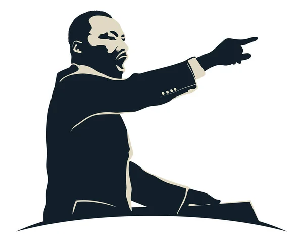 Martin Luther King Afro Personage — Stockvector