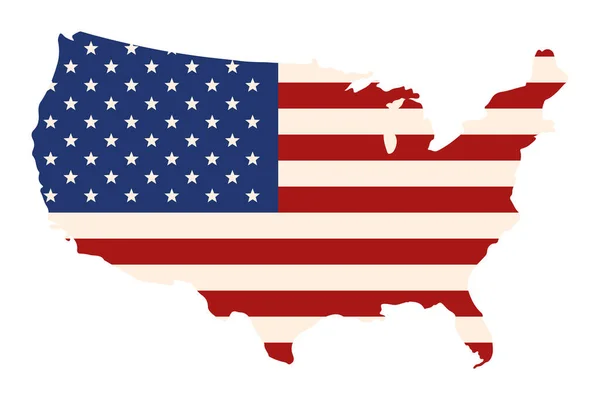 Usa Zászló Térképen Ikon — Stock Vector
