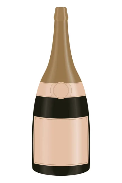 Golden Champagne Bottle Celebration Icon — Stock Vector