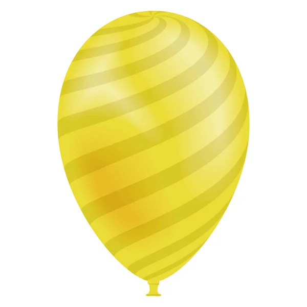Geel Ballon Helium Drijvende Pictogram — Stockvector