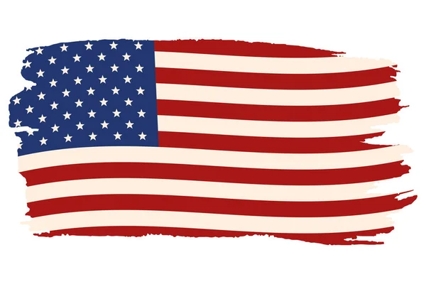 Bandiera Usa Dipinta Icona Del Paese — Vettoriale Stock